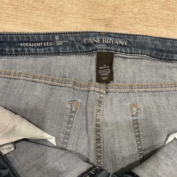 Lane bryant genius fit straight leg medium wash Stretch denim jeans size 18 Reg - Picture 4 of 12